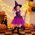 thumbnail image 5 of LIIPEE Girls Halloween Costumes Kids Dresses With Accessories Witch Fancy Dress Up Clothes 4 Piece,4-5 Years, 5 of 9
