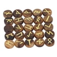 thumbnail image 2 of 25Pcs Engraved Symbol Stone Set, Unique Engraved Pattern Design Excellent Texture Multifunctional White Round Rune Stones Set for Yoga Meditation, 2 of 7