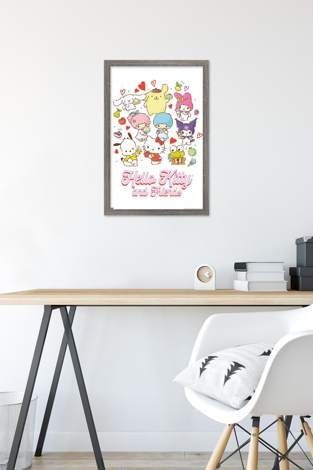 Hello Kitty and Friends - Kawaii Favorite Flavors Wall Poster, 14.725" x 22.375" Framed