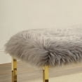 thumbnail image 4 of Furniture of America Euna II Faux Fur Contemporary Bedroom Bench, Gray and Gold, 4 of 7