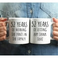 thumbnail image 3 of CTDream Funny 32nd Wedding Anniversary 11oz. Couples Coffee Mug Gag Gift, 32 Years of Wearing the Pants in the Family, Letting Him Think That, 2-Pack with Gift Box for Husband Wife Parents, 3 of 6