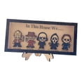 thumbnail image 2 of simhoa Halloween Decor Horror Character Wooden Sign Frame, Creative, Home Decor in This Stand, 2 of 8