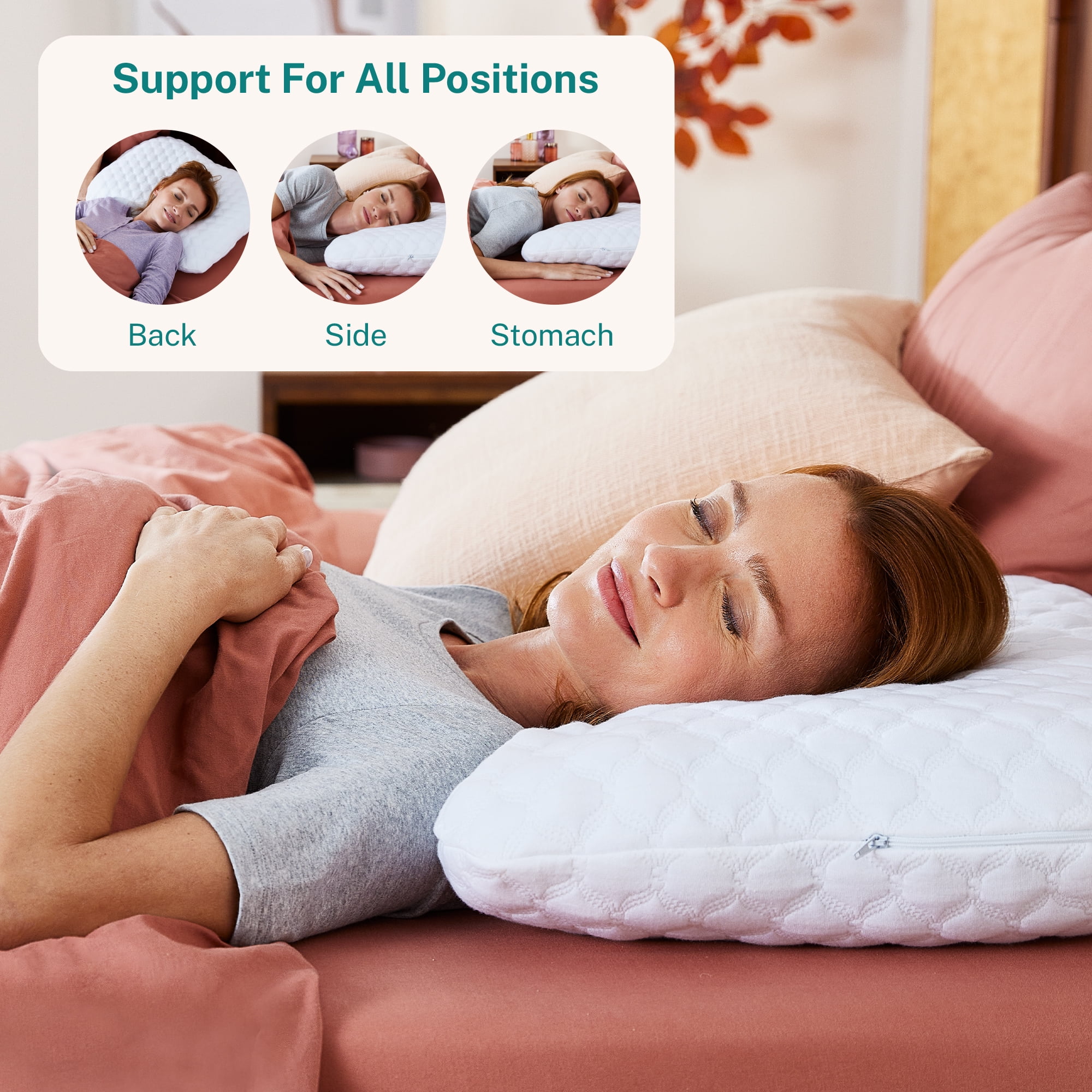Sleep Innovations Cooling Gel Memory Foam Pillow for Stomach