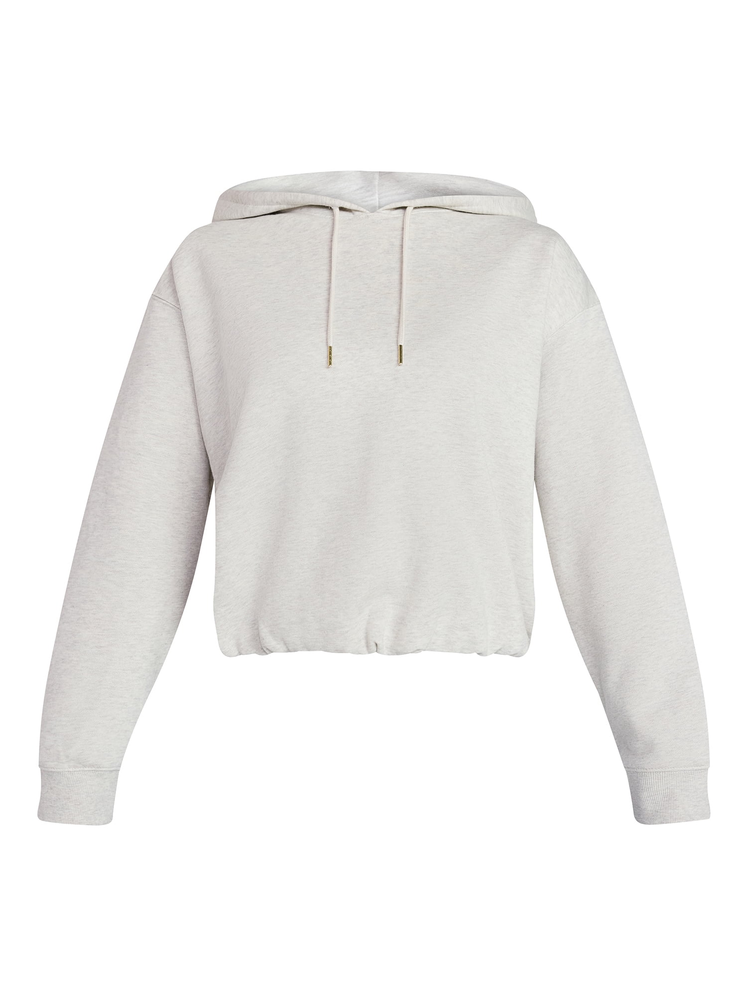 Time and Tru Women's Bubble Hem Pullover Hoodie with Long Sleeves, Size XS-XXXL