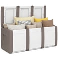 thumbnail image 1 of Gymax Deck Box Patio Container w/ Lockable Lid Weatherproof Plastic Storage Bin Brown & White, 1 of 9