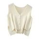 thumbnail image 5 of Suéter de mujer Chaleco de un solo pecho Prendas de punto Camisetas sin mangas Jerséis Chaleco de punto moderno, 5 of 8