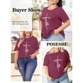 thumbnail image 5 of XCHQRTI Plus Size Women's Faith T Shirt Oversized Ladies Christian Tee Shirts Plus Graphic Clothing, 5 of 8