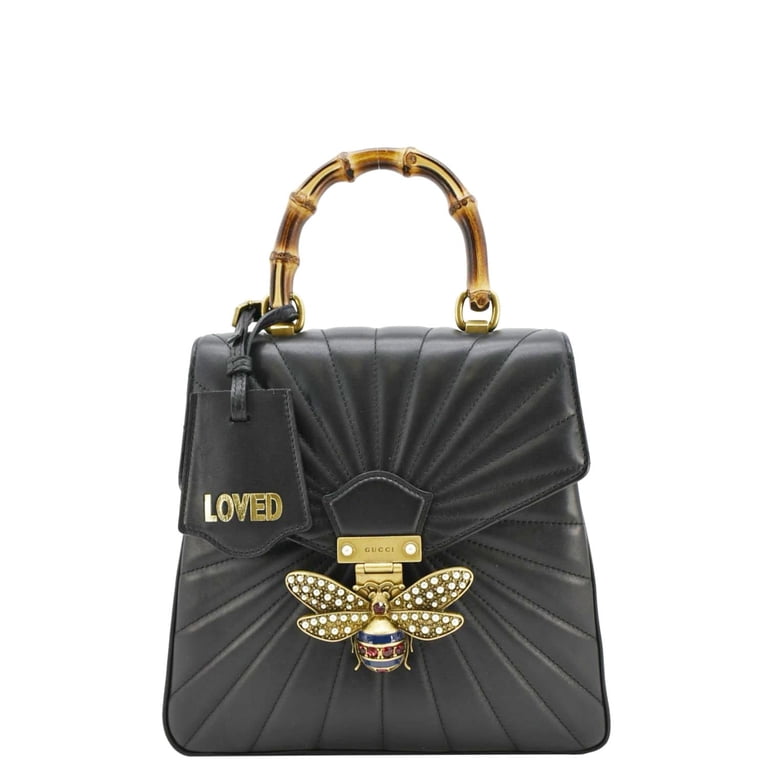 Pre-Owned GUCCI Queen Margaret Bee Quilted Leather Backpack 