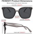 thumbnail image 5 of FEISEDY Retro Square Polarized Sunglasses Women Men Oversized Vintage Shades B2600, 5 of 13