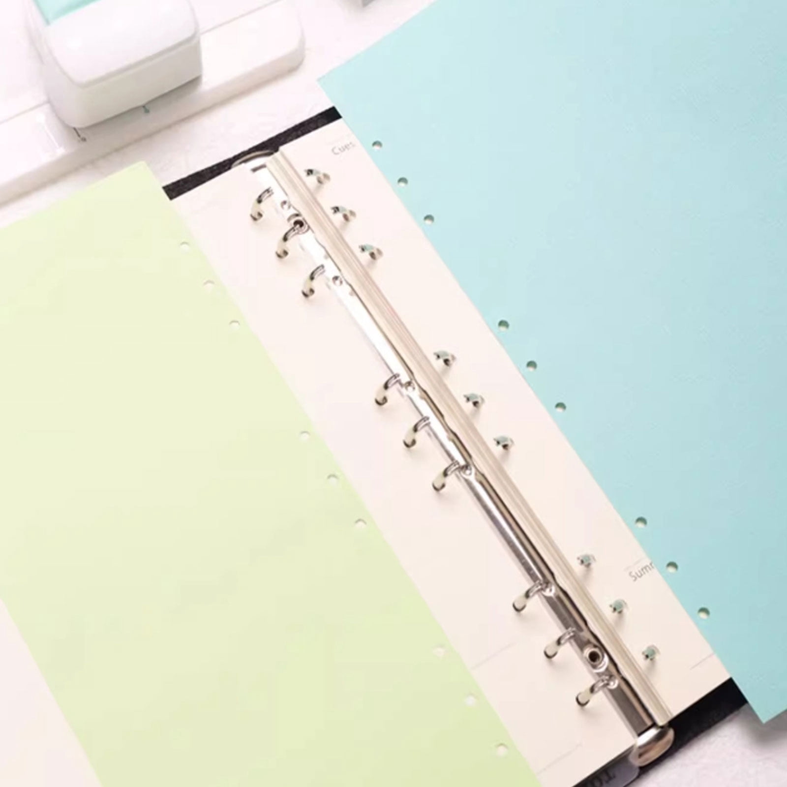 RUISINERY 3 Hole Paper Puncher 4mm Round Hole Puncher with Alignment Scale 8 Sheets Capacity for Binder Notebook Journal Planner