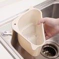 thumbnail image 2 of Sink Basket Strainer, Triangular Multifunctional Drain with Sucker, Shelf Kitchen Sink Strainer Holder, Storage Rack Holder Bathroom Kitchen Organizer for Soap (Beige), 2 of 6