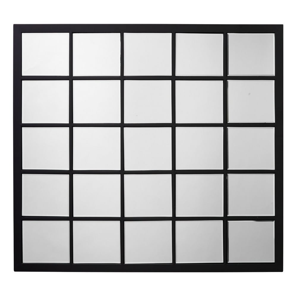 Rectangular Black Metal Grid Mirror with Paned Beveled Glass Walmart