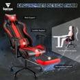 thumbnail image 5 of STGaming Gaming Chair with Footrest, Leather Ergonomic Gamer Chair for Adults Kids, Ergonomic Computer Office PC Chair with Massage, Height Adjustable Video Game Chair 300LBS, Red, 5 of 7