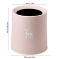 thumbnail image 3 of AuroraX Affordable Luxury Desk Mini Trash Can Pink Cute Round 1 Gallon Scandinavian Deer Pattern Wastebasket Stylish Plastic Minimalist Trash Bin for Dormitory Living Office, 3 of 6