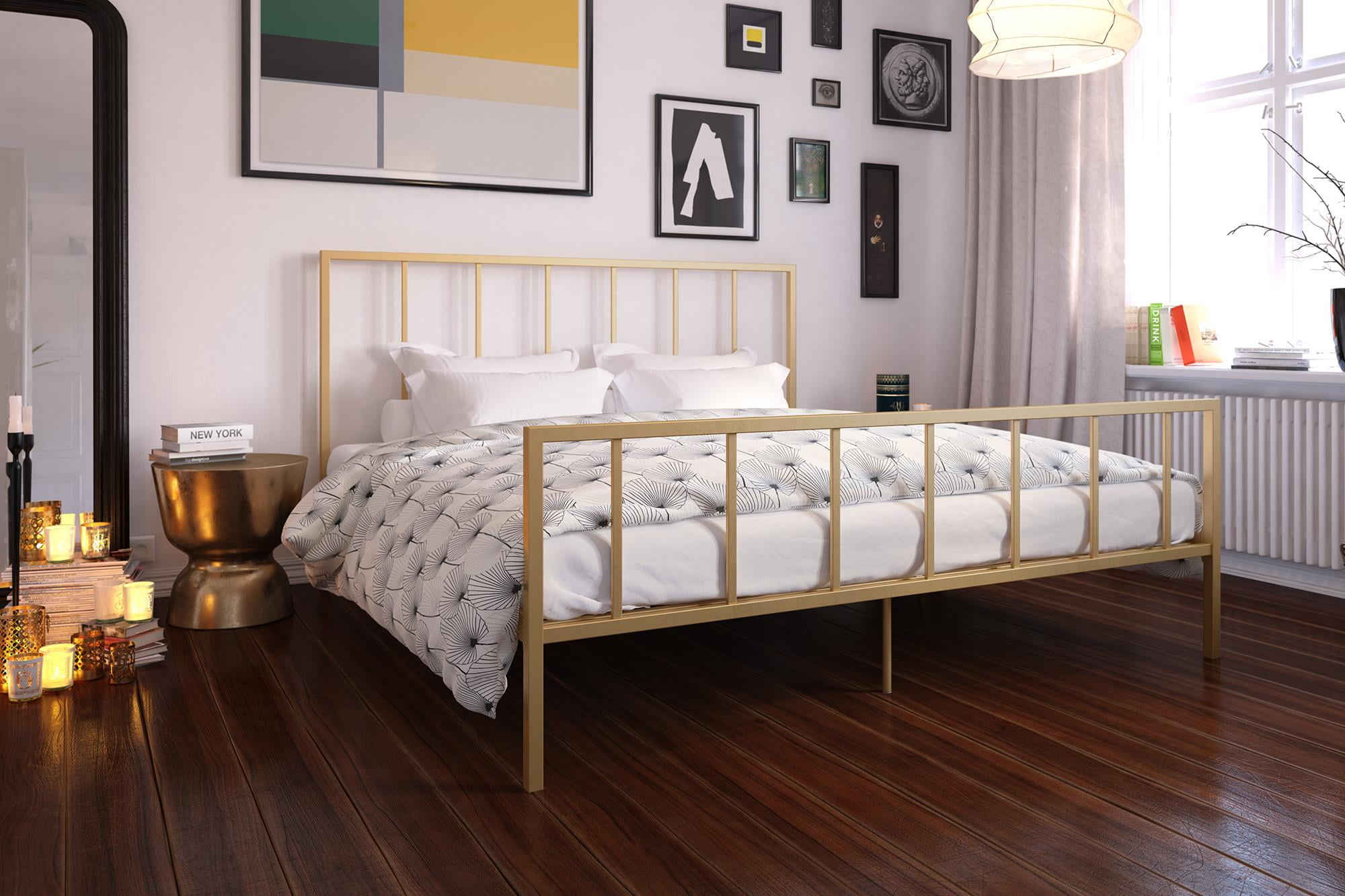 Dhp Stella Metal Bed King Gold Walmart Com Walmart Com