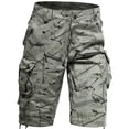 thumbnail image 2 of GrmtClth Men's Camouflage Print Cargo Shorts Multi Pocket Knee Length Short Trousers Athletic Outdoor Casual Loose Fit Shorts Light Gray 32short, 2 of 5