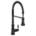 thumbnail image 1 of Moen S73104Bl Weymouth One Handle Pre-Rinse Spring Pulldown Kitchen Faucet With Power Boost, Matte Black, 1 of 5