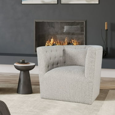 Jofran Everly Boucle Modern Transitional Swivel Accent Chair