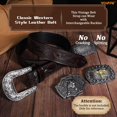 thumbnail image 6 of WHIPPY Western Belts for Men Women without Buckle Cowboy Belt Cowgirl Western Leather Belt Strap for Jeans, 6 of 7