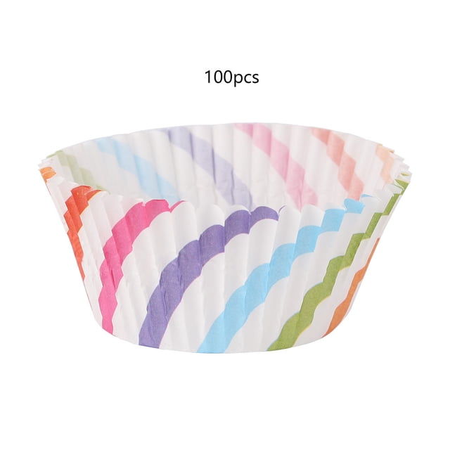 Paquete de 100 moldes de papel biodegradables para hornear para delicias y fiestas. Mini moldes para cupcakes