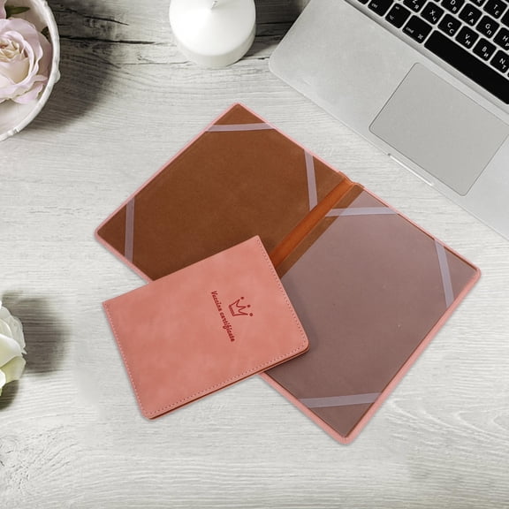 YOSADIER Baby Birth Certificate Holder Birth Certificate Protective Cover Pink 2Pcs