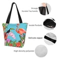 thumbnail image 4 of Kll Tote Bag For Women Tropical Jungle Flamingo Print Shopping Grocery Reusable Bags For Office School Shopping Travel, 4 of 7