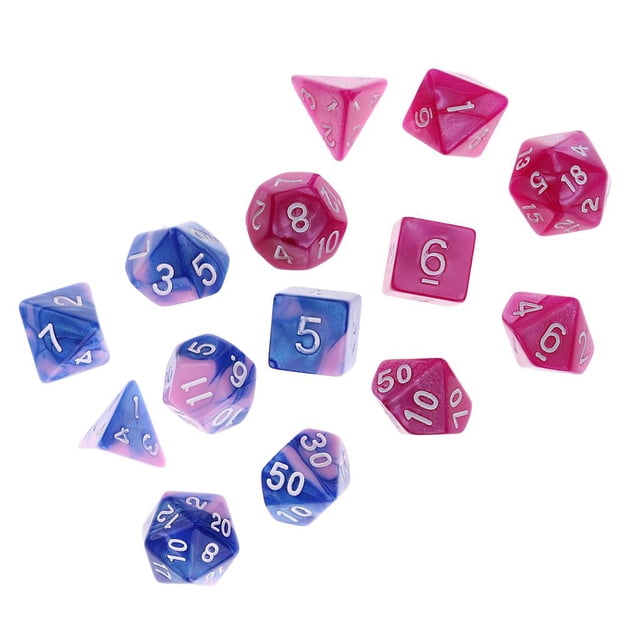14 Piezas Dados De Varios Lados Familia De Dados Poliédricos Multicolor Para Juego D & D Sunnimix Juego de dados poliédricos