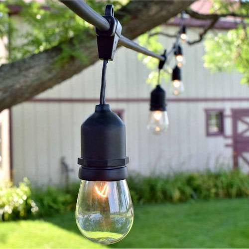 Brightech Ambience Pro Outdoor Weatherproof Commercial String Lights Brightech Ambience Pro Outdoor Weatherproof Commercial String Lights With Hanging Sockets Includes 11s14 Incadescent Bulbs Com