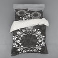 thumbnail image 2 of Queen Duvet Cover Set, Victorian Antique Circular Flora with Crown Vintage Grunge Rusted Royal, Bedding Set with Shams and Fitted Sheet, 3 Sizes, by Ambesonne, 2 of 3