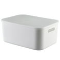 thumbnail image 1 of Bangcool Bac de Rangement de Bureau en Plastique Simple Panier Organisateur Contenant de Rangement avec Couvercle, 1 of 10