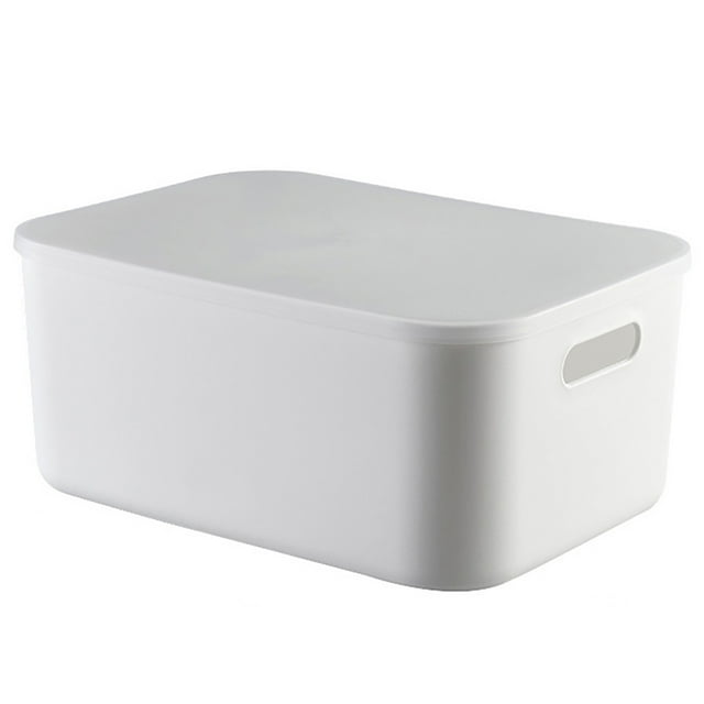 Bangcool Office Storage Bin Plastic Simple Organizer Basket Storage Container with Lid