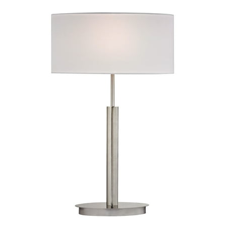 Satin Nickel 5 Port - Port Elizabeth Table Lamp in Satin Nickel with White Shade