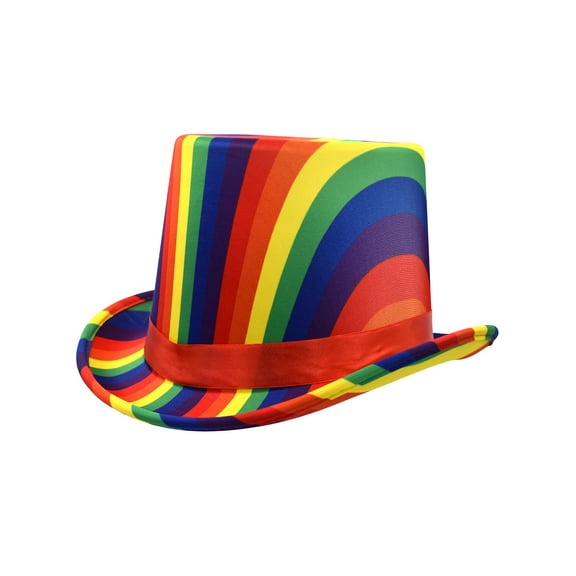 Nicky Bigs Novelties Adult Rainbow Striped Top Hat Pride Magician Festival Parade Costume Accessory