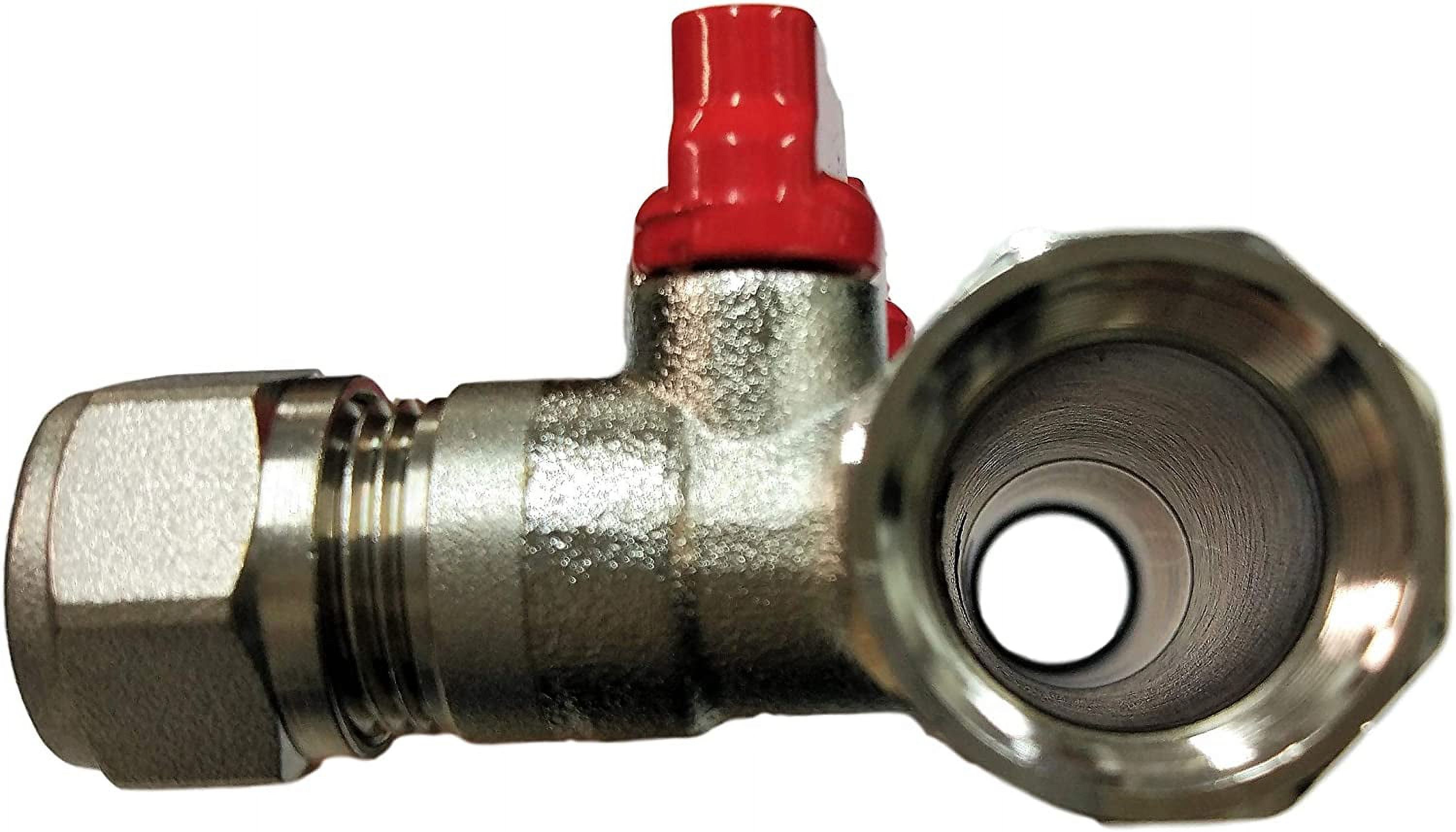 4 Loop Plumbing Manifold – 3/4 Trunk With 1/2 PEX Ball Valves – Blue Handle – Brass