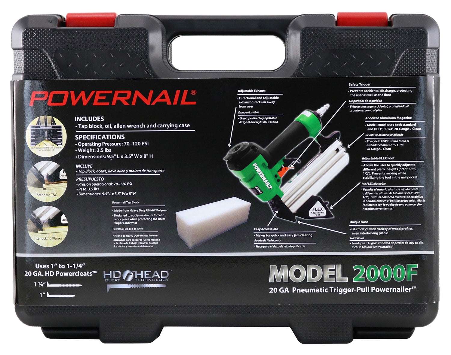 POWERNAIL 20-Gauge Adjustable Pneumatic Flooring Nailer | 2000F