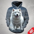 thumbnail image 3 of Sudadera con capucha con estampado 3D de anime samoyedo para hombre y mujer, divertida, informal, de moda urbana, para niños y niñas, 3 of 5