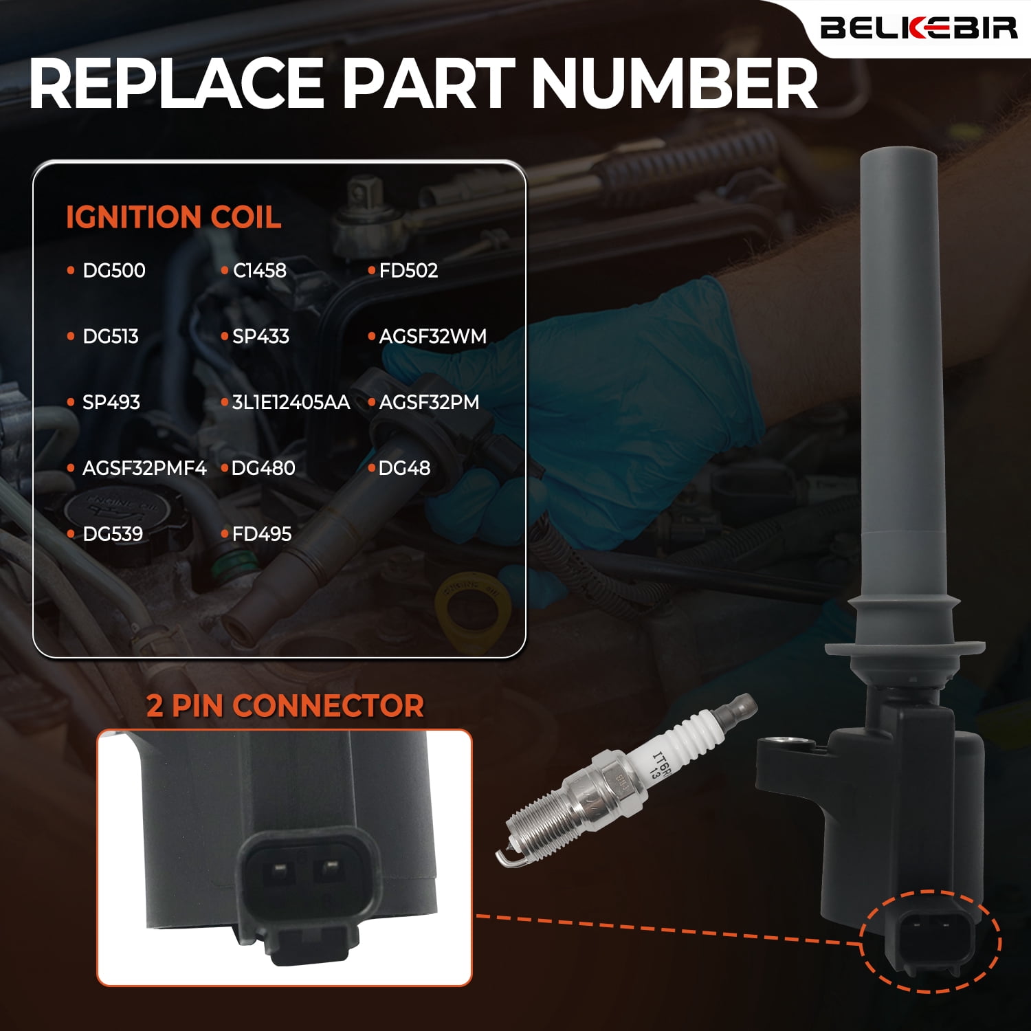 6PCS Ignition Coil Pack & Iridium Spark Plugs Compatible with 3.0L V6 2001-2008 Ford Escape 500 Five Hundred Freestyles Taurus Mazda Tribute Mercury Mariner Montego Sable Replace DG500 FD502 SP493
