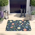 thumbnail image 2 of Pioneer Flower Floral Print Flannel Non Slip Door Rugs,Washable Door Mats Indoor,Decorative Door Mats,Dirt-Resistant and Absorbent Doormat for Entrance,Bedroom,Kitchen,Bathroom,23.5"x16", 2 of 5