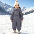 thumbnail image 2 of Teyfeniy Toddlers Winter Snowsuits Hooded Insulated 1 Piece Thicken Thermal Outdoor Activity Zip up Windproof Kids Winter Jumpsuit, 2 of 10