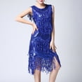 thumbnail image 6 of STETMN Women Layered Fringe Deep V Neck Cami Mini Dress Sleeveless Tassels Flapper Dresses, 6 of 8