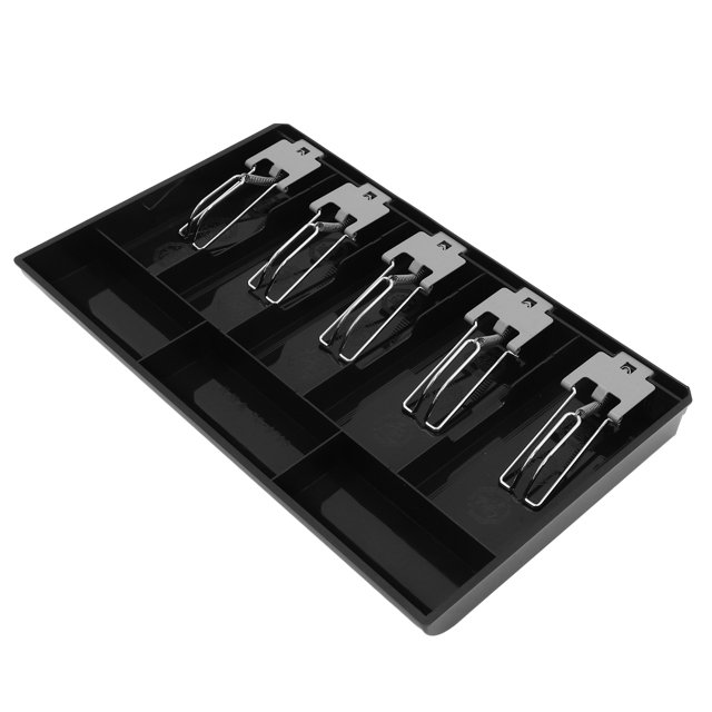 Minkissy 1Set ABS Metal Retail Cash Drawer Tray for Money Storage in Shops and Supermarkets