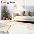 thumbnail image 2 of ODIKA 4'x6' Machine Washable Non-Slip Area Rug, Chic Marble Design with Beige and Gradient High Traffic Rug, Beige, 50318, 2 of 7