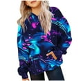 thumbnail image 2 of Hooded Sweatshirt Girls Boys Lightweight Hoodies Sweatshirts Fashion Trendy Long Sleeve Tops with Pockets Fleece Lined Tops Tunic Sweaters Casual TrackWarm Fall Winter, 2 of 4