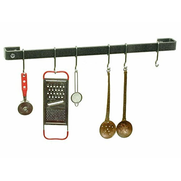 Enclume Premier 18-Inch Utensil Bar Wall Pot Rack, Hammered Steel