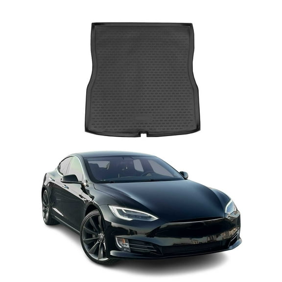 OMAC Cargo Mats Liner for Tesla Model S 2014-2020 Waterproof TPE Black