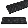 thumbnail image 4 of Pure Era Bullnose Carpet Stair Treads Cover 9" x 30" Plaid Pattern Rug Indoor Non Slip Self Adhensive (Set of 12,Black Mini Diamond Trellis), 4 of 10