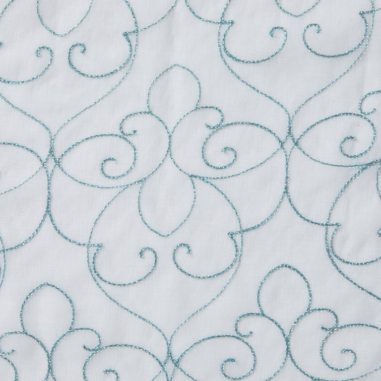 Mainstays Modern Scroll Rod Pocket Sheer Curtain Set, 4 Panels photo 4