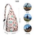 thumbnail image 2 of Dessert Sling Backpack – Funny Doughnut & Candy Pattern Shoulder Bag, Lightweight Anti-Theft Pack for Commuters, 2 of 4
