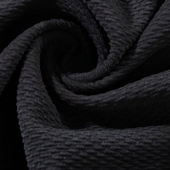 Black Liverpool Bullet Textured Fabric by the yard 4 Way Stretch Solid