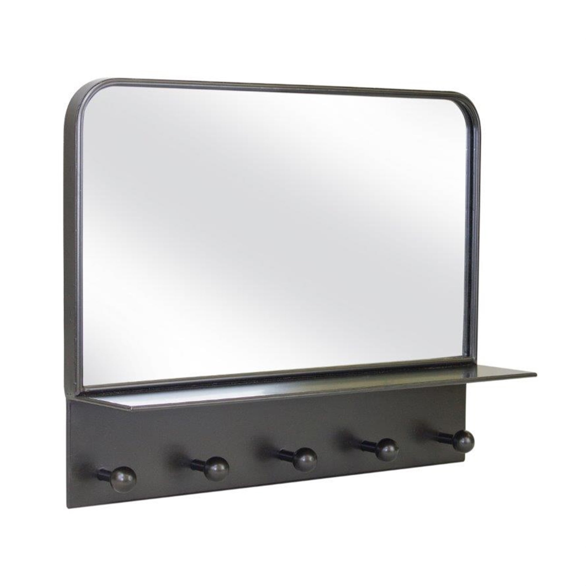 Wall Mirror with Pegs 19"L x 24"H Metal/Glass